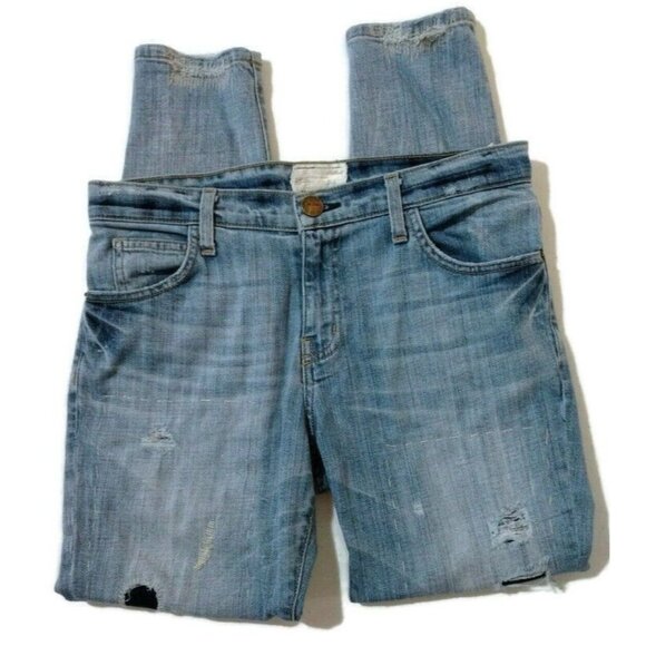 Current Elliott The Slouchy Stiletto Jeans Old Glory Destroy Size 26 Grunge - Picture 1 of 7